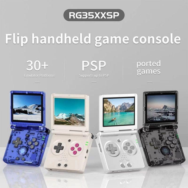 ANBERNIC RG35XXSP Flip Handheld Game Console, 3.5-inch IPS Screen, No Games Preinstalled – Silver  |   Games & Accessories Electronics Games & Accessories