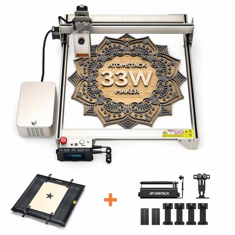 ATOMSTACK Maker S30 Pro Laser Engraver Cutter R3 Roller F1 Honeycomb Plate, 33W Laser Power  |   Accessories Accessories Accessories