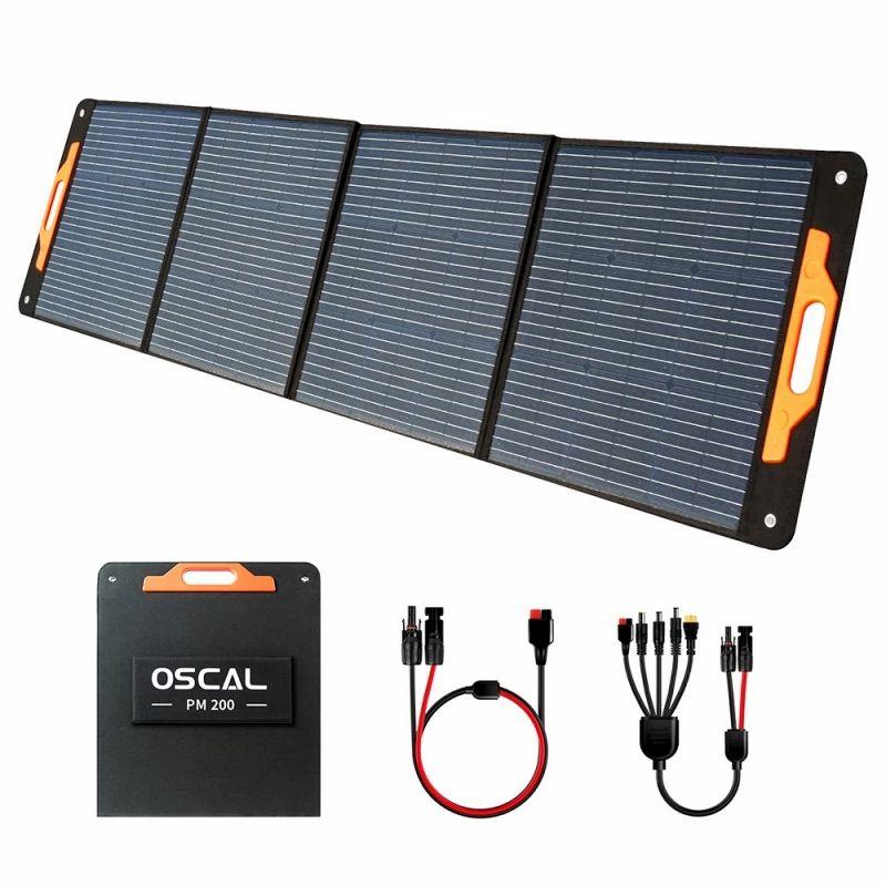 Blackview Oscal PM200 200W Foldable Solar Panel, Adjustable Kickstand,  ≥22% Solar Conversion Efficiency, ETFE Material  |   Power Station Solar Generator Battery Pack Battery Pack