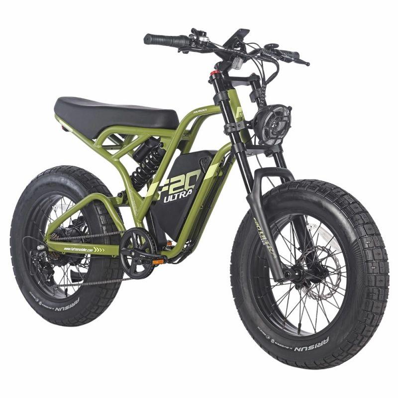 FAFREES F20 ULTRA Electric Bike, 750W Motor, 48V 25Ah Battery, 20*5-inch Fat Tires, 25km/h Max Speed – Green  |   Electric Bike Electric Bike Electric Bike