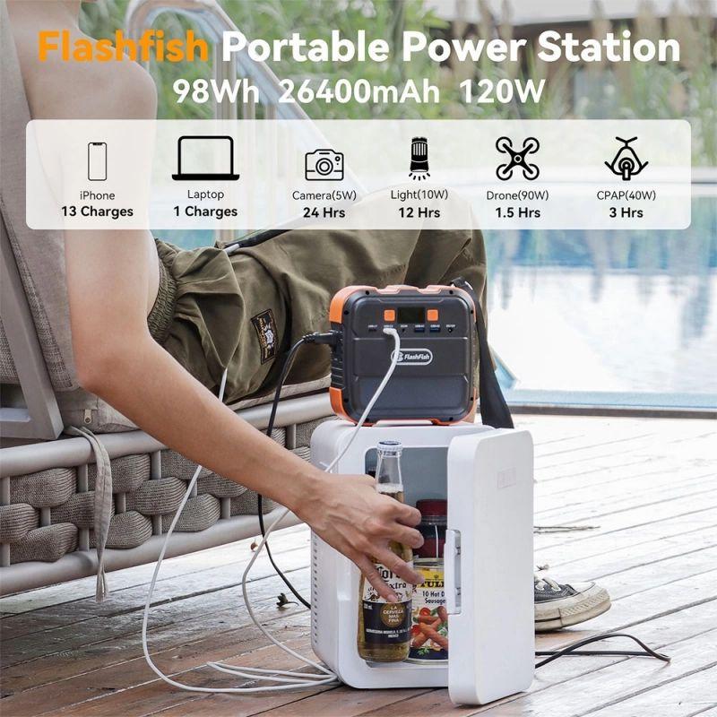 Flashfish A101 120W 98Wh 26400mAh Portable Power Station Backup Solar, Generator for Outdoor Travel Camping Home  |   Power Station Solar Generator Energy Savings Power Station Solar Generator