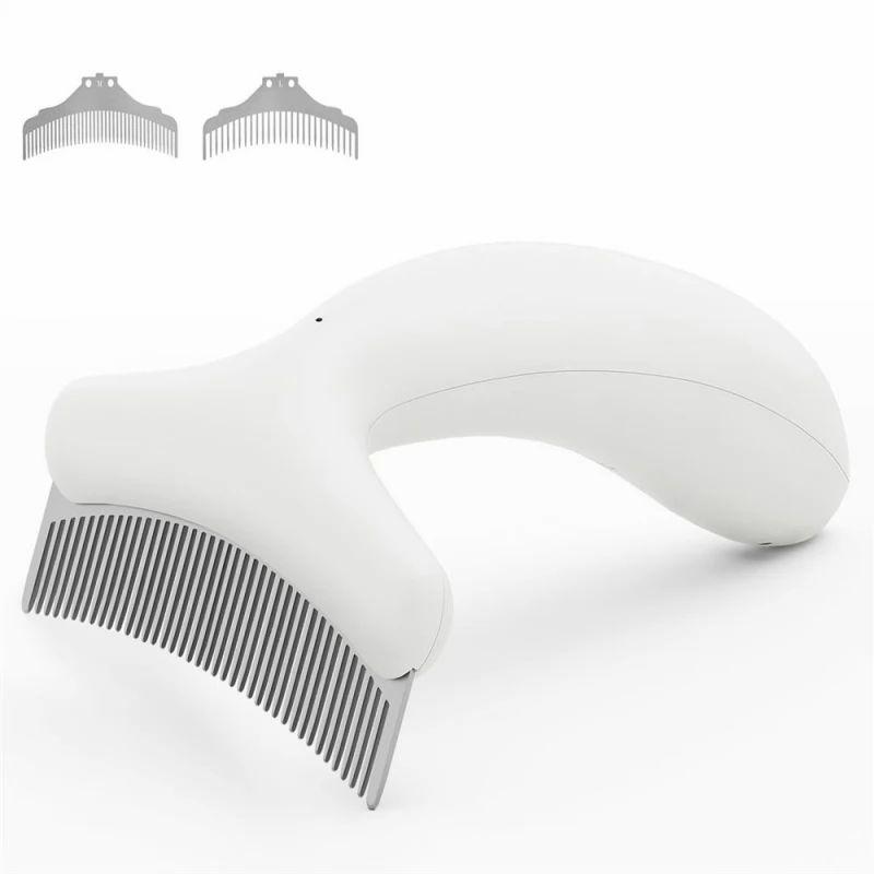 Fluffee Pet Hair Comb with Three Replaceable Combs (0.8mm, 1.0mm, 1.5mm) – Frosted White  |   Pet Supplies Pet Supplies Pet Supplies