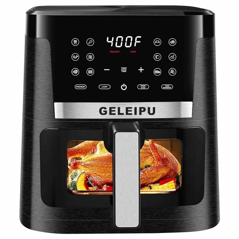 GELEIPU DL27 7.5 Quarts Air Fryer, Viewing Window, 12-in-1 Functions, Air Fry, Roast, Bake, Dehydrate – Black  |   Kitchen Tools & Gadgets Kitchen Tools & Gadgets