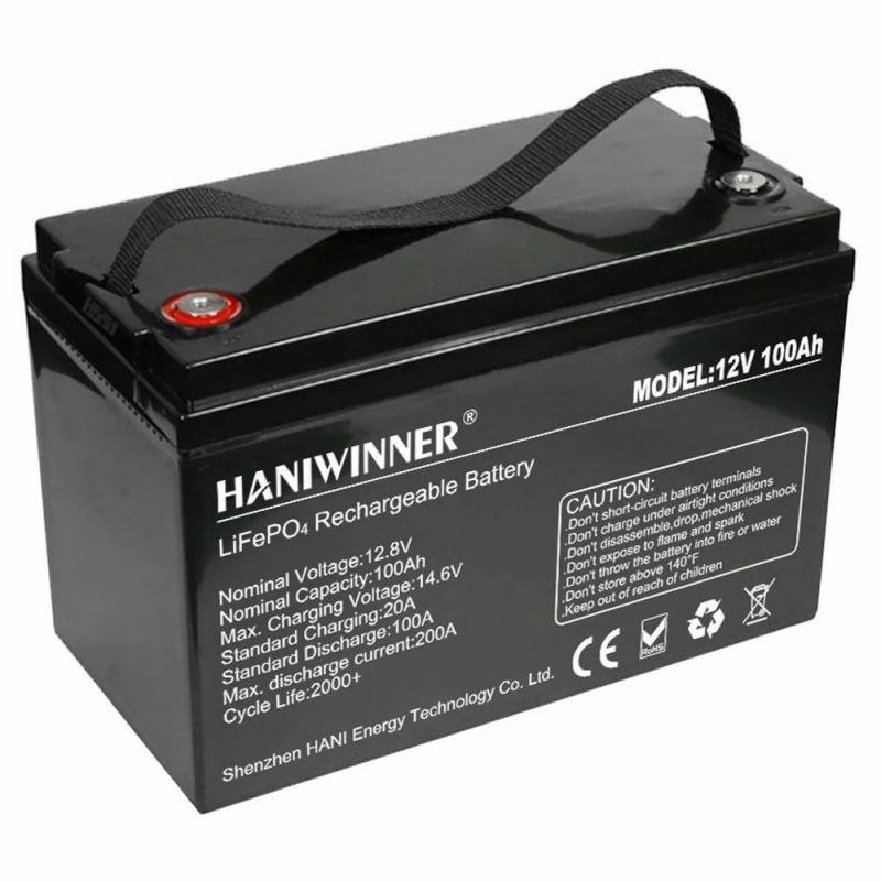 HANIWINNER HD009-10 12.8V 100Ah LiFePO4 Lithium Battery Pack Backup Power, 1280Wh Energy, 2000 Cycles, Built-in BMS  |   Battery Pack Battery Pack Battery Pack