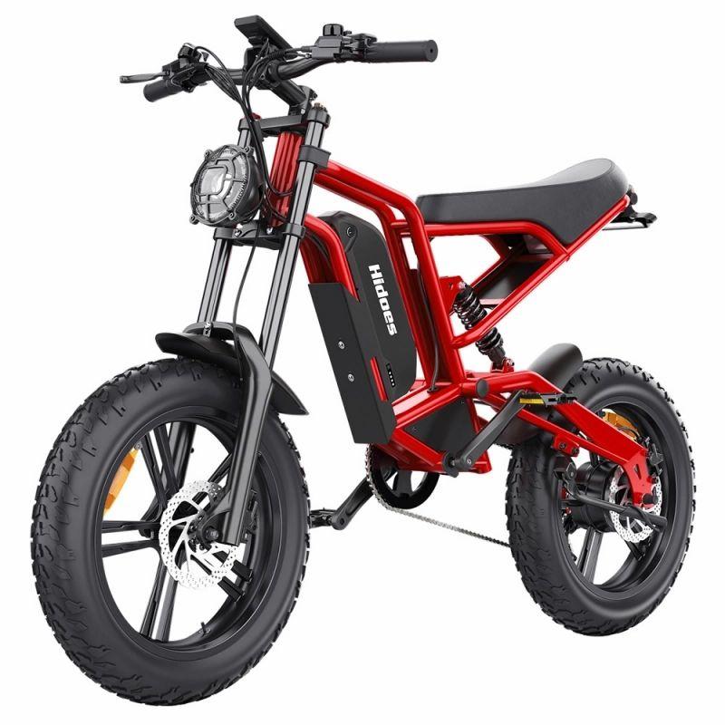 Hidoes B6 Electric Bike, 1200W Motor, 48V 15Ah Battery, 20’x4′ Fat Tires, 50km/h Max Speed – Red  |   Electric Bike Electric Bike Electric Bike