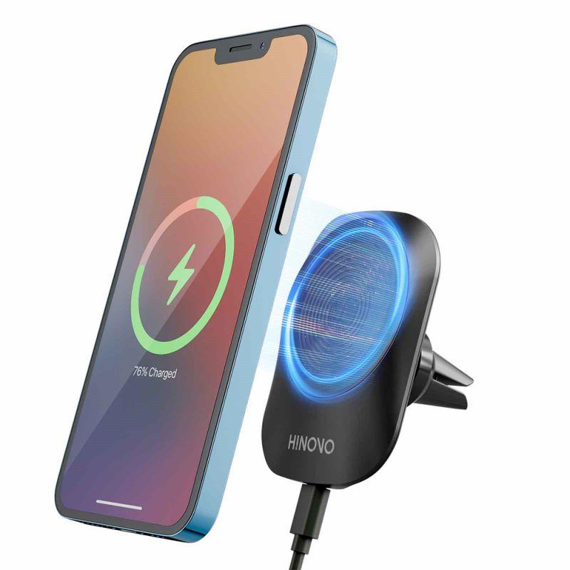 Hinovo MC1-2 15W Magnetic Wireless Car Charger, Fast Charging, 360 Degree Rotation, LED Light Indicator  |   Magnetic Wireless Power Bank Magnetic Wireless Power Bank Magnetic Wireless Power Bank