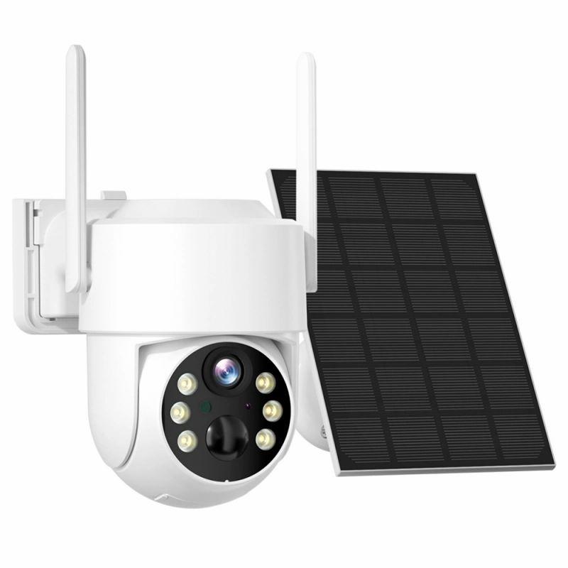 Hiseeu 4MP Wireless Security Camera with Solar Panel, 2K HD Resolution, PIR Motion Detection, 2-Way Audio  |   Security System Security System Security System