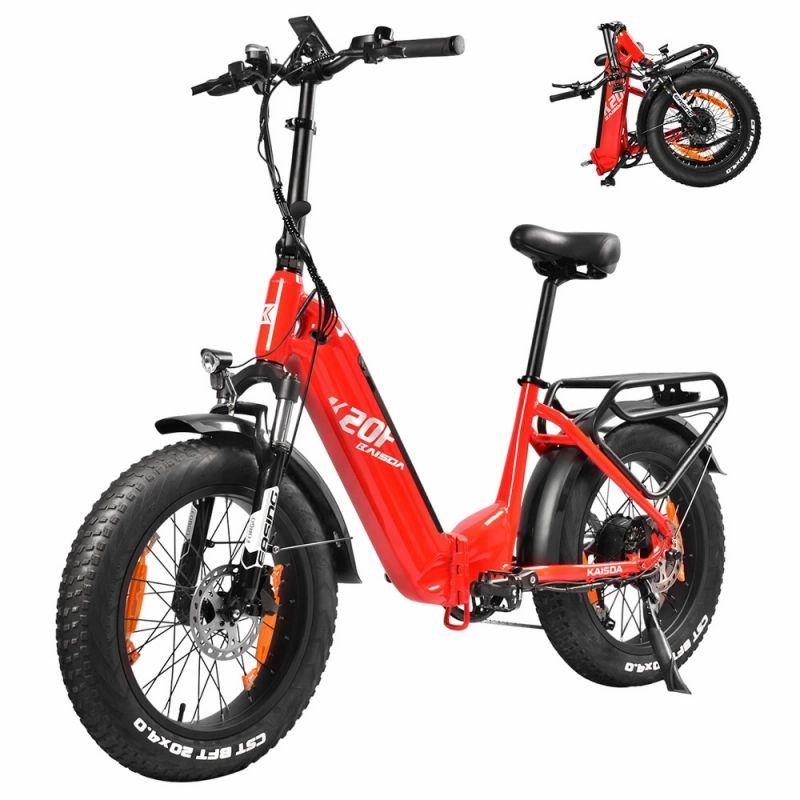 KAISDA K20F Foldable Electric Bike, 250W Motor, 36V 25Ah Battery, 20*4.0-inch Tires, 25km/h Max Speed – Red  |   Electric Bike Electric Bike Electric Bike