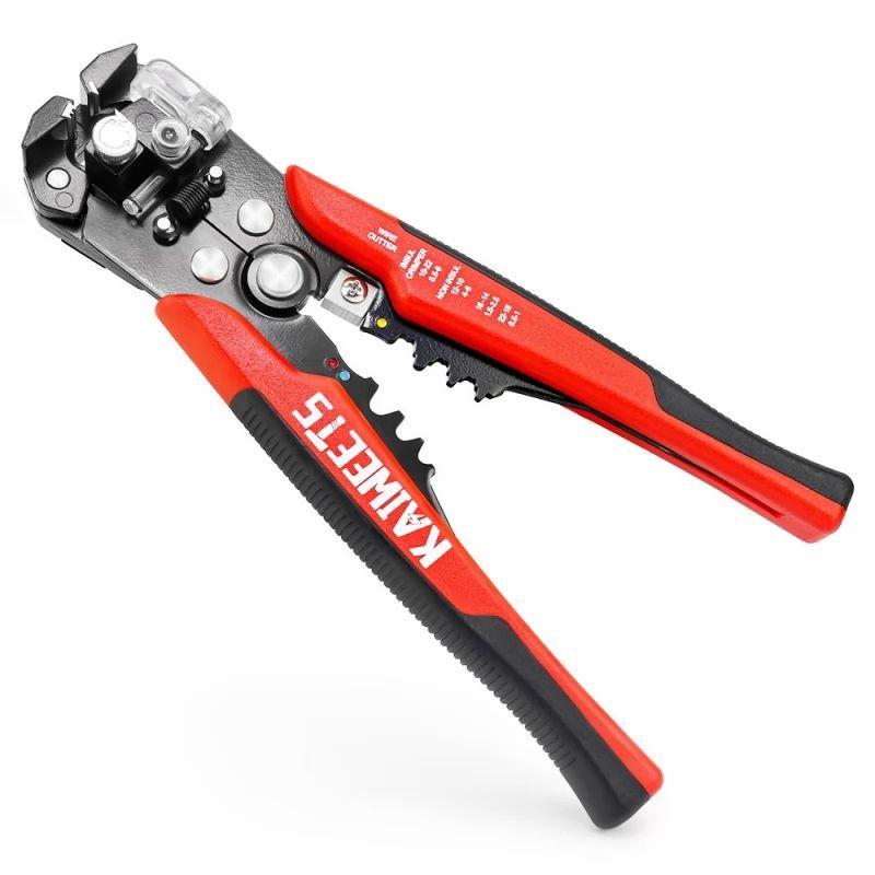 KAIWEETS KWS-103 Multifunctional Automatic Wire Stripper, Wire Cutting, Terminals Crimping Tool with TPR Handle  |   Tools Electronics Red + Black