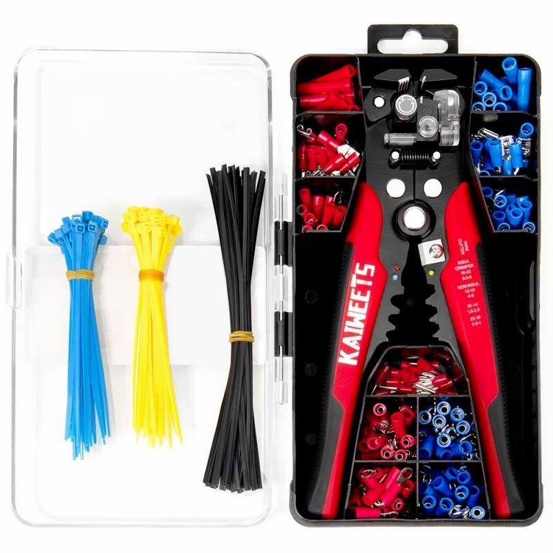 KAIWEETS KWS-302 Multifunctional Wire Stripper Kit, Wire Cutting Terminals Crimping Tool with 260Pcs Terminals  |   Tools Electronics Tools