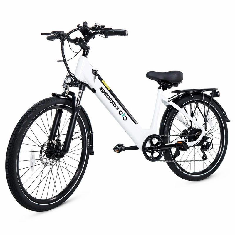 Kornorge C7 Electric Bike, 350W Motor, 36V/12.5Ah Battery, 26-inch Tires, 32km/h Max Speed, 50km Range – White  |   Electric Bike Electric Bike Electric Bike