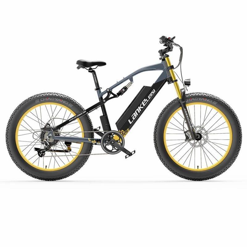 LANKELEISI RV700 26″ Off-road Fat Tire Electric Mountain Bike Dual Crown Fork Max Mileages 130km 48V 16Ah Battery & 1000W Motor  |   Electric Bike Electric Bike Electric Bike