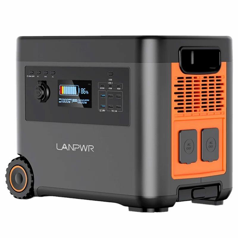 LANPWR Portable Power Station, 2160Wh LifePo4 Solar Generator, 2500W AC Output, 15W Wireless Charging, 14 Outlets  |   Power Station Solar Generator Energy Savings Power Station Solar Generator