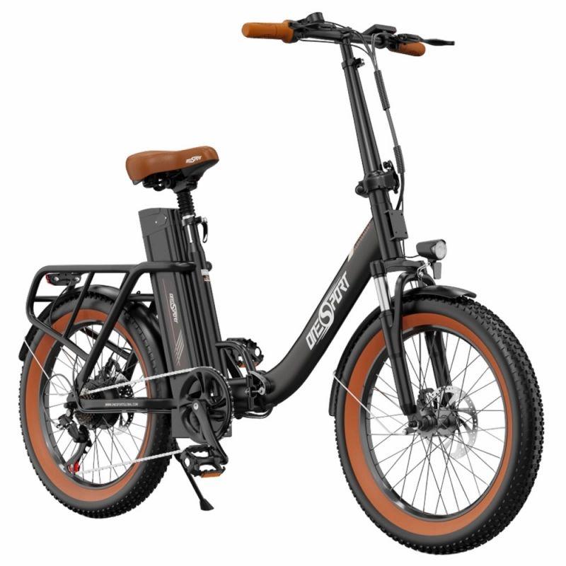 ONESPORT OT16-2 Foldable Electric Bike, 250W Motor, 48V 17Ah Battery, 20*3.0 inch Tires – Black Brown  |   Electric Bike Electric Bike Electric Bike