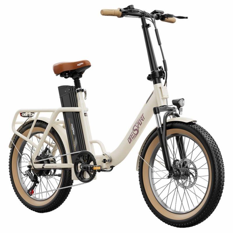 ONESPORT OT16-2 Foldable Electric Bike, 250W Motor, 48V 17Ah Battery, 20*3.0 inch Tires – White  |   Electric Bike Electric Bike Electric Bike