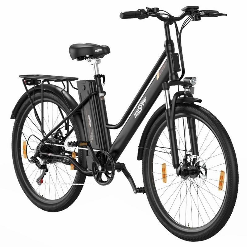 ONESPORT OT18-3 City Electric Bike, 26*2.35 inch Tires, 250W Motor, 36V 14.4Ah Battery, 100km Max Range – Black  |   Electric Bike Electric Bike Electric Bike