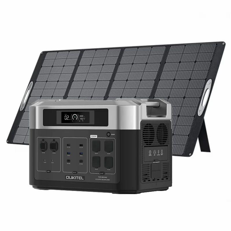 OUKITEL BP2000 + 1 Pcs PV400 400W Portable Solar Panel Kit  |   Power Station Solar Generator Energy Savings Power Station Solar Generator