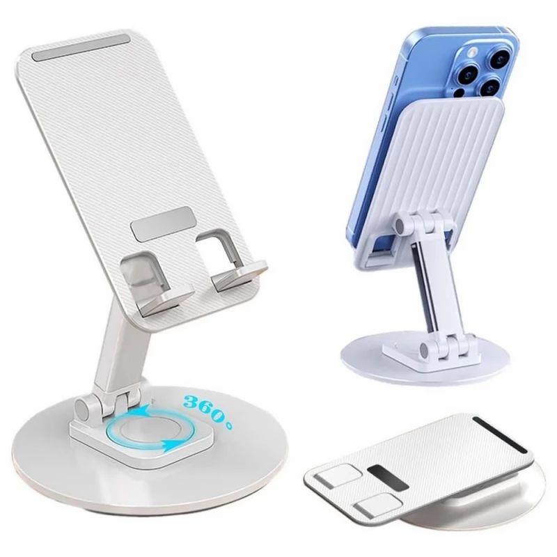 Portable Foldable Phone Stand, 360 Degree Rotation, Height Adjustable, Cell Phone Holder – White  |   Home Gadgets Home Gadgets Home Gadgets