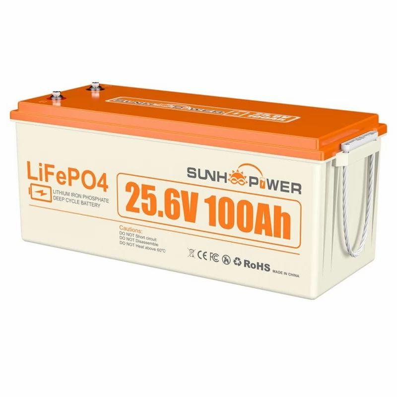 SUNHOOPOWER 24V 100Ah LiFePO4 Battery, 2560Wh Energy, Built-in 100A BMS, Max.2560W Load Power, IP68  |   Battery Pack Battery Pack Battery Pack