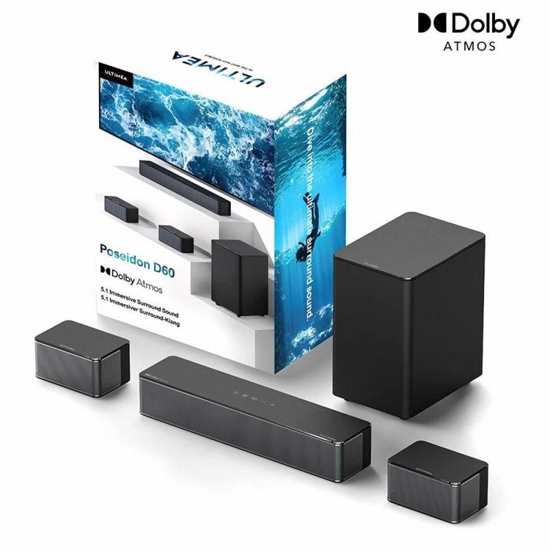 Ultimea Poseidon D60 Soundbar Subwoofer Speaker Kit, Dolby Atmos 5.1, Adjustable Surround Level, Multiple Modes  |   Audio Audio Audio