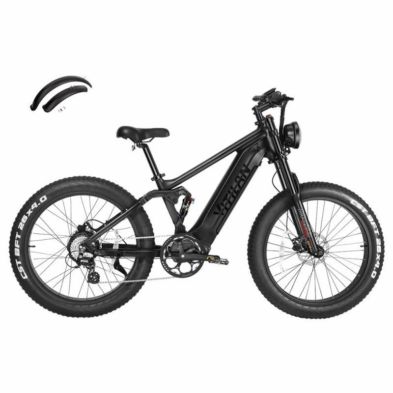 Vitilan T7 Mountain Electric Bike, 26*4.0-inch CST Fat Tires, 750W Bafang Motor, 48V 20Ah Battery – Black  |   Electric Bike Electric Bike Electric Bike