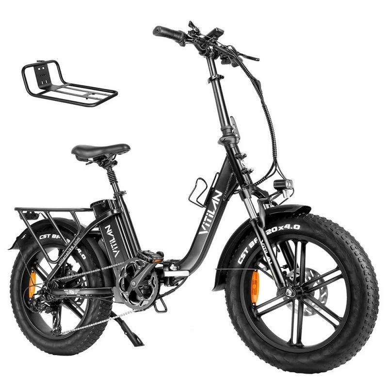 Vitilan U7 2.0 Foldable Electric Bike, 20*4.0-inch Fat Tire, 750W Motor, 48V 20Ah Removable LG Lithium Battery – Black  |   Electric Bike Electric Bike Electric Bike