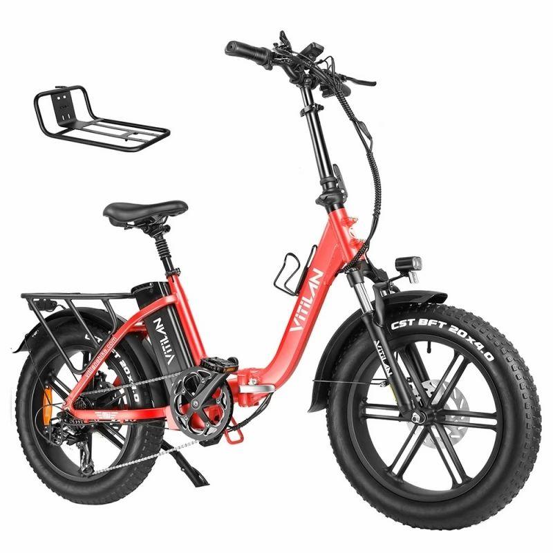 Vitilan U7 2.0 Foldable Electric Bike, 20*4.0-inch Fat Tire, 750W Motor, 48V 20Ah Removable LG Lithium Battery – Red  |   Electric Bike Electric Bike Electric Bike