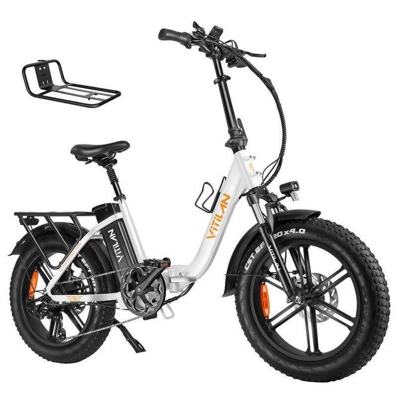 Vitilan U7 2.0 Foldable Electric Bike, 20*4.0-inch Fat Tire, 750W Motor, 48V 20Ah Removable LG Lithium Battery – White  |   Electric Bike Electric Bike Electric Bike