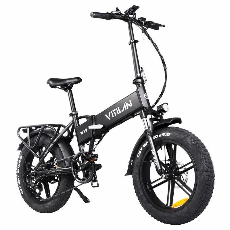 Vitilan V3 Electric Bike, 20*4” Fat Tires, 750W Brushless Motor, 48V 13Ah Battery, 45miles Range – Black  |   Electric Bike Electric Bike Electric Bike