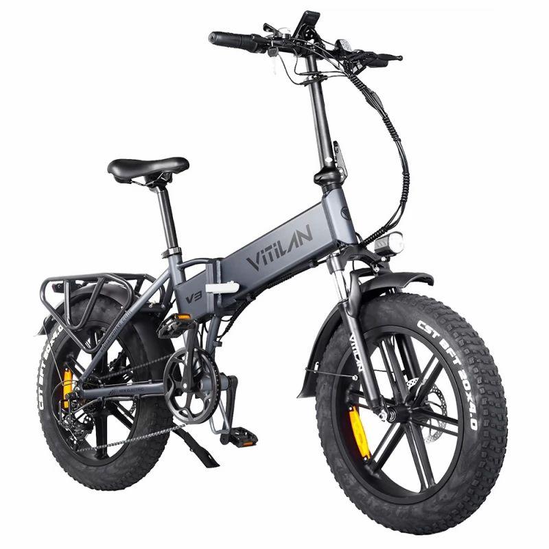 Vitilan V3 Electric Bike, 20*4” Fat Tires, 750W Brushless Motor, 48V 13Ah Battery, 45miles Range – Grey  |   Electric Bike Electric Bike Electric Bike