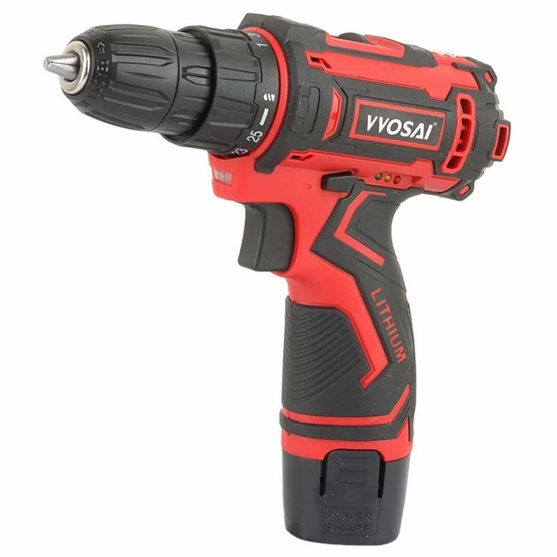 VVOSAI WS-3012-B2P 12V Cordless Drill Electric Screwdriver, 3/8 inch Chuck Size, 2 Speed, with 28pcs Drill Bits Kit  |   Tools Electronics Tools