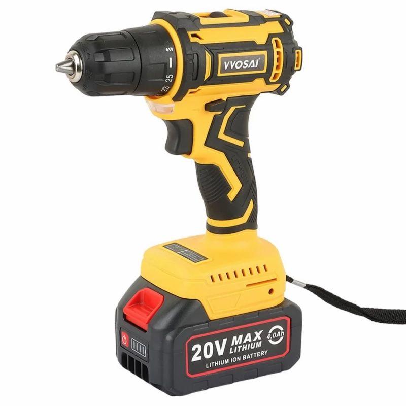 VVOSAI WS-7020-A1 20V Cordless Drill Electric Screwdriver, 3/8 inch Chuck Size, 2 Speed, 50N.m Torque, 3.0Ah Battery  |   Tools Electronics Tools