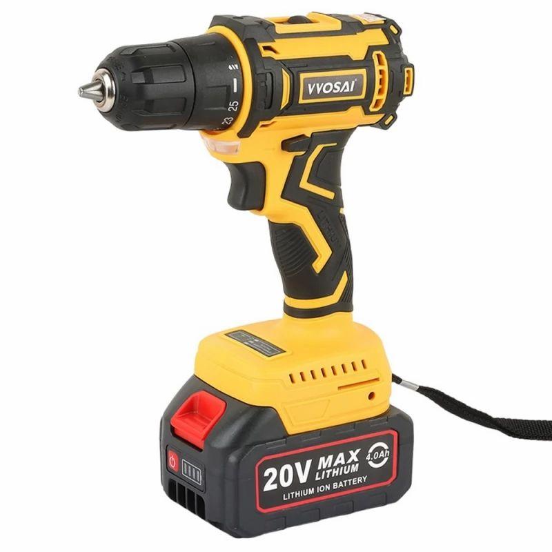 VVOSAI WS-7020-A2P 20V Cordless Drill Electric Screwdriver, 2 Speed, 50N.m Torque, 3.0Ah Battery, with 28pcs Drill Bits  |   Tools Electronics Tools