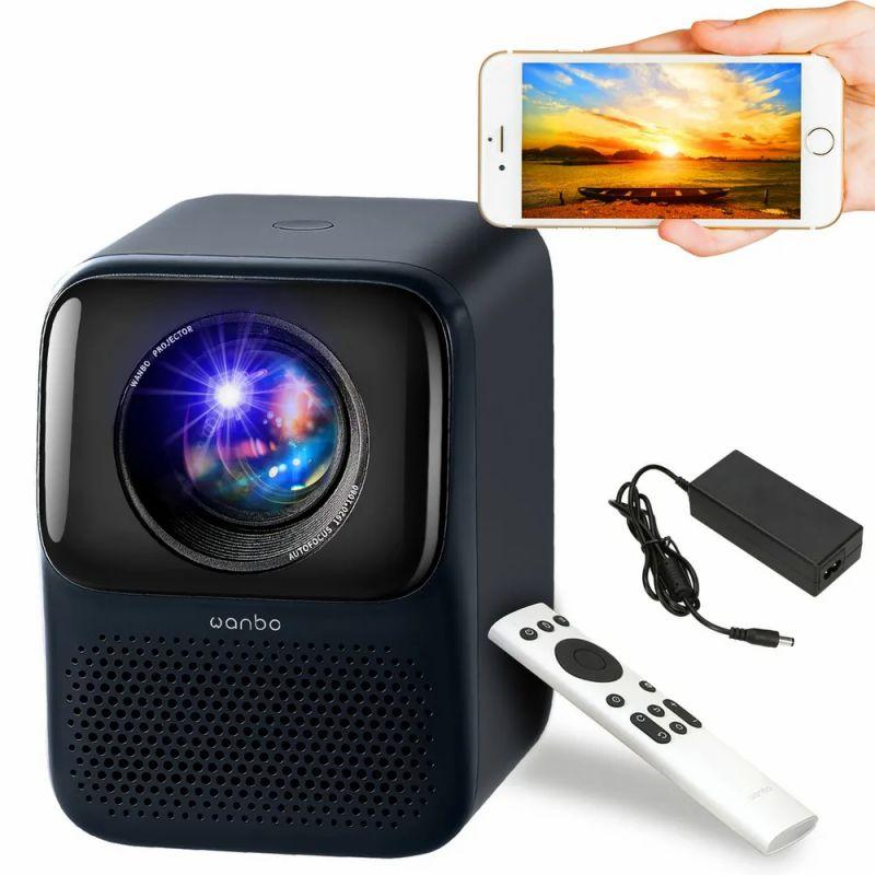 Wanbo T2 Max NEW LCD Projector,AI Auto-Focus, 450 ANSI, 16 Million Color Spectrum – Blue  |   Projectors Electronics Blue