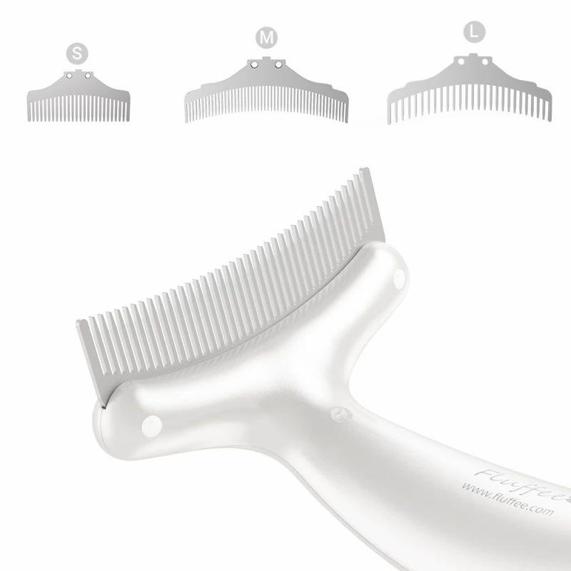 Fluffee Pet Hair Comb with Three Replaceable Combs 0.8mm, 1.0mm, 1.5mm, Lightweight and Comfortable  |   Pet Supplies Pet Supplies Pet Supplies