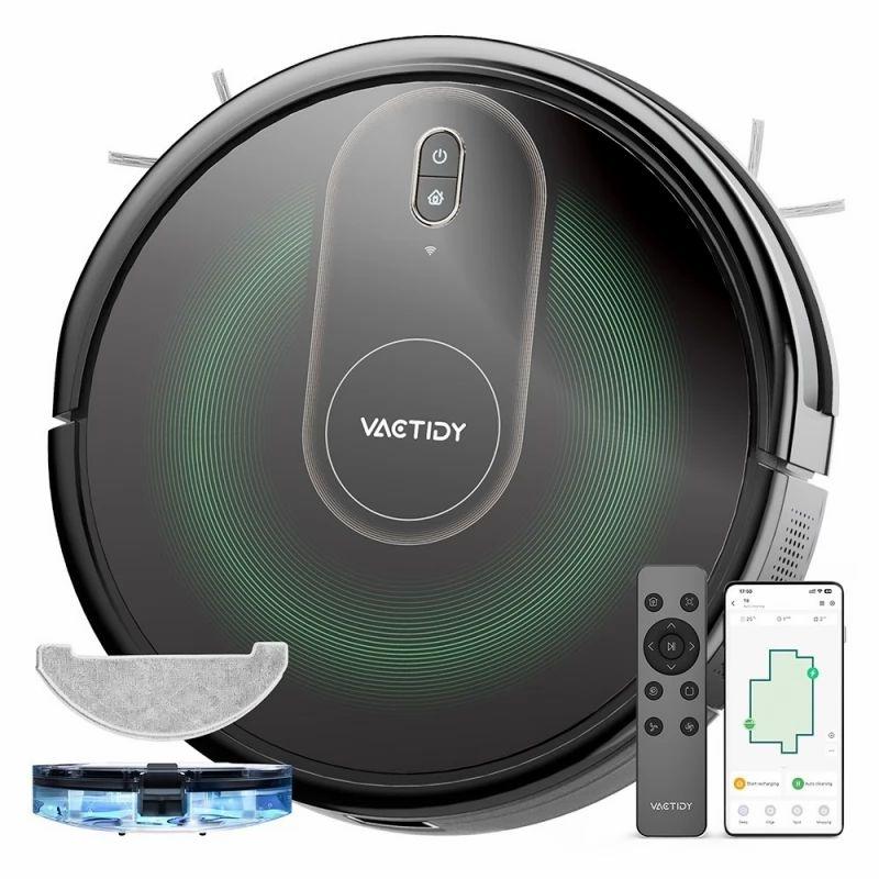 Vactidy T8 Robot Vacuum Cleaner, 2 in 1 Mopping Vacuum, 3000Pa Suction, 250ml Dust Bin, Carpet Detection, App Control  |   Robot Vacuum Cleaner Cordless Stick Vacuum Cordless Stick Vacuum